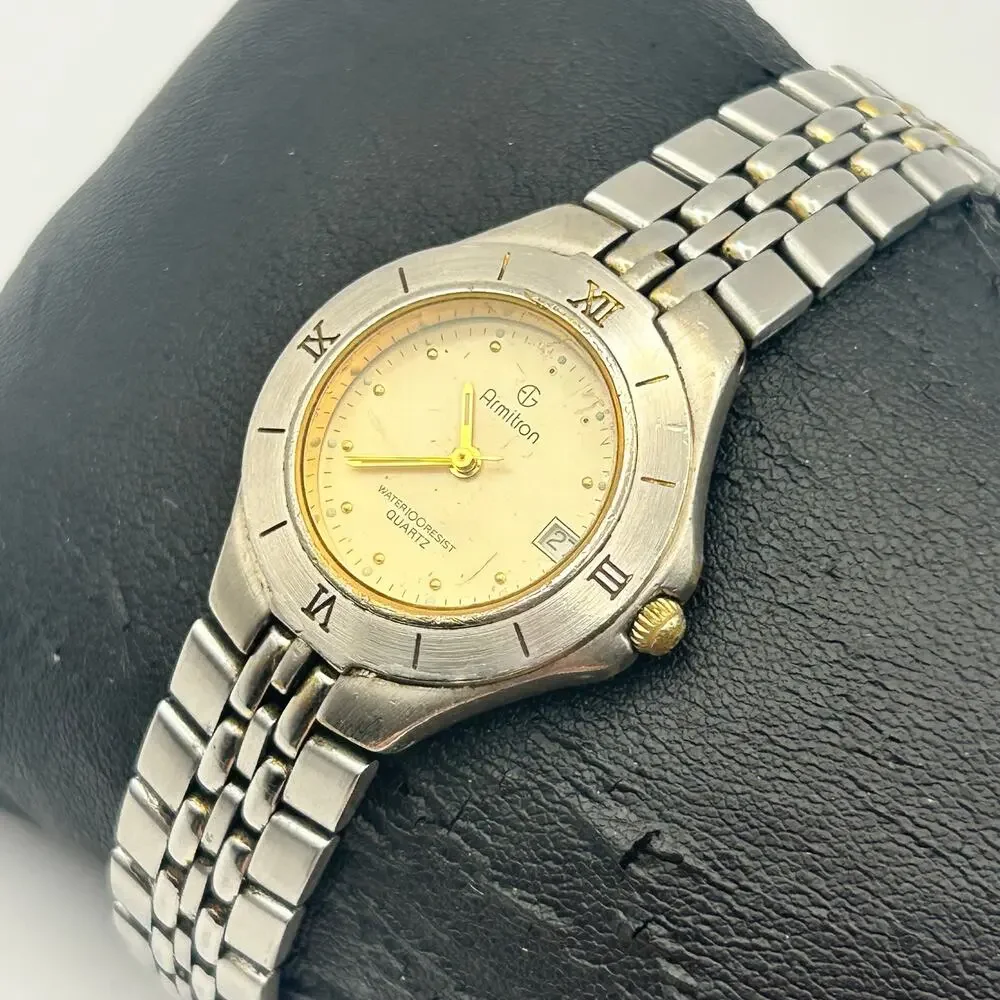 Vintage Armitron Silver Stainless Steel Women’s StretchQuartz Watch New Battery
